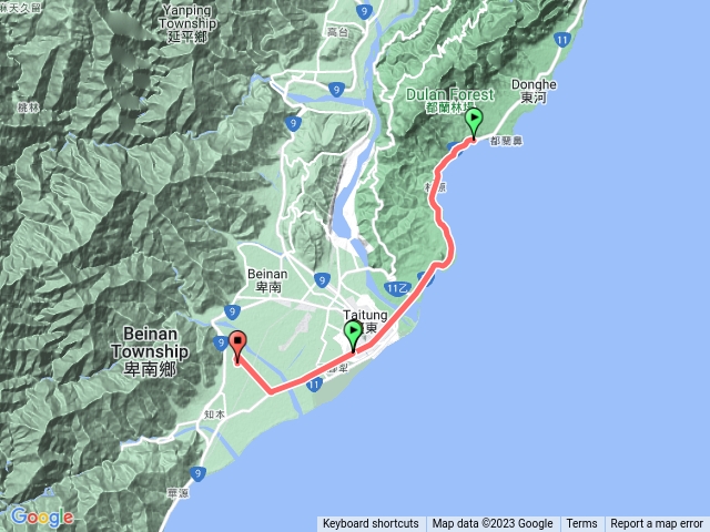 加母子灣到台東大學