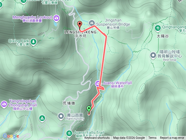 絹絲瀑布走到冷水坑
