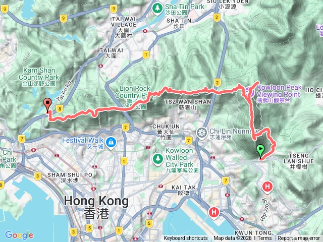 香港飛鵝山～鷹巢山10連山蹤走