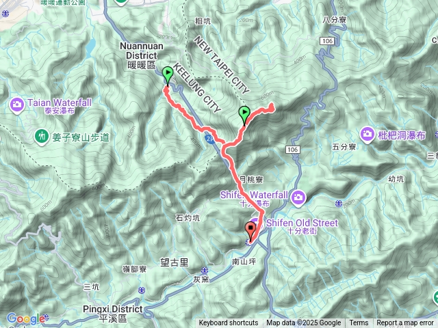 暖東峽谷，暖東舊道，五分山，五分山步道，十分車站。20250830