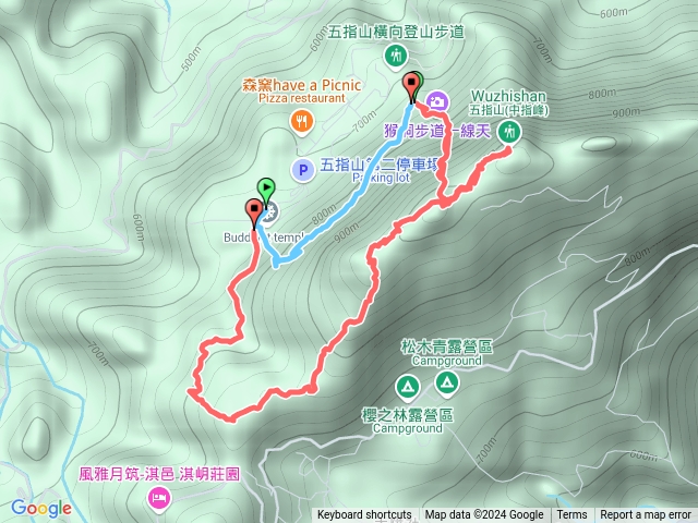 五指山_橫向步道、一線天、中指山、大隘山O型預覽圖