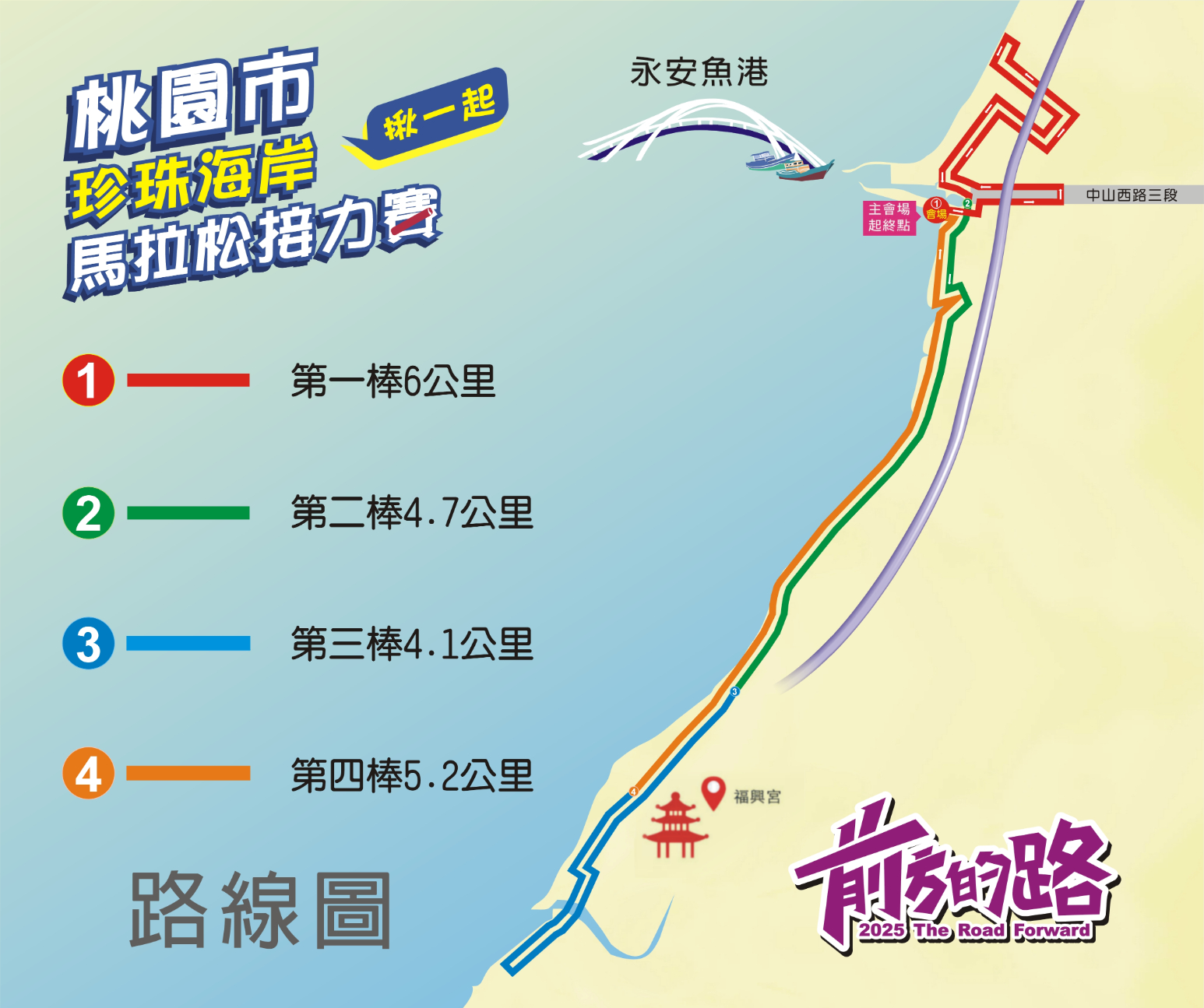 樂活報名網 - 2025桃園市珍珠海岸馬拉松接力賽-一般競賽組路線