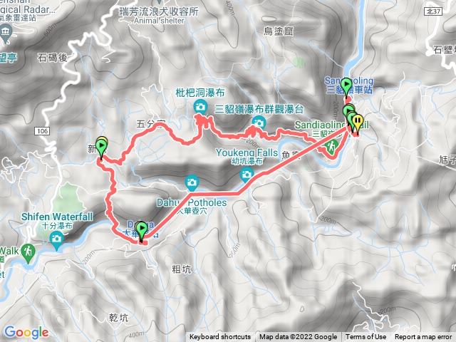 「步道悠遊」三貂嶺瀑布群步道O型（返程火車）