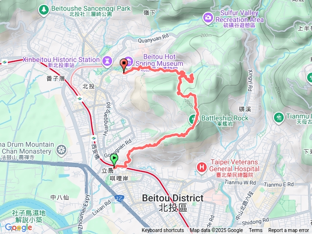 東華公園-軍艦岩-銀光巷-善光寺-北投公園預覽圖