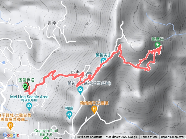 伍龍步道 一線天 獵鷹尖原路折返