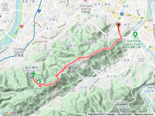 南天母➡️五城山➡️文筆山➡️烘爐地➡️華夏科大