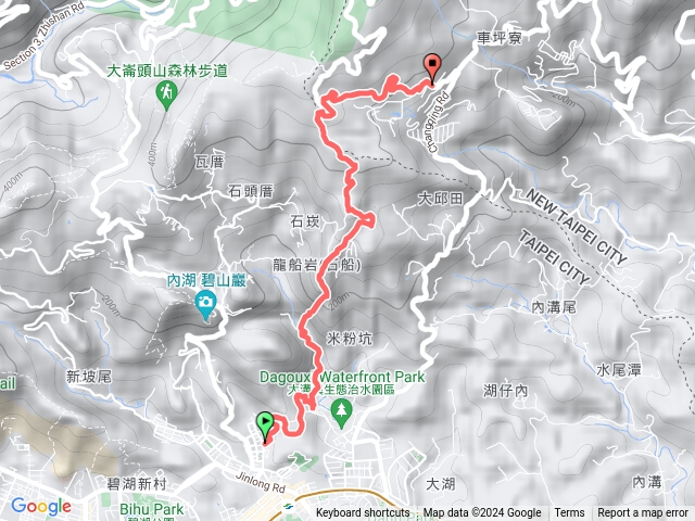 內湖碧湖步道、圓覺寺步道、龍船岩、開眼山、汐止白石湖山預覽圖