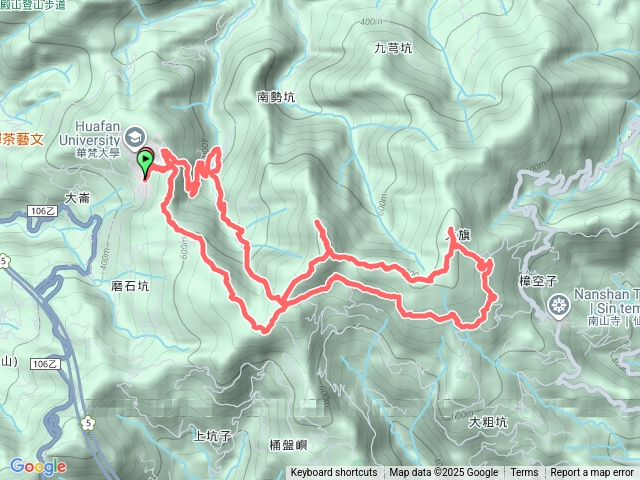 華梵大學～石碇大崙～鑽石峰～司公髻尾山～東昇茶坊～大粗坑護管所～南勢坑產道～華梵大學