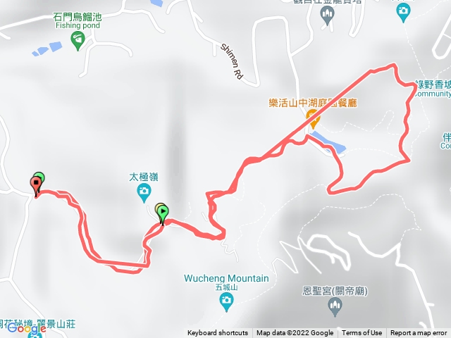 70號登山口-直上山中湖-文筆山登山口繞湖一大圈-原路折返