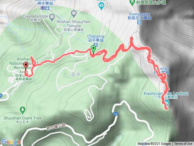 祝山步道-小笠原觀景台-阿里山車站