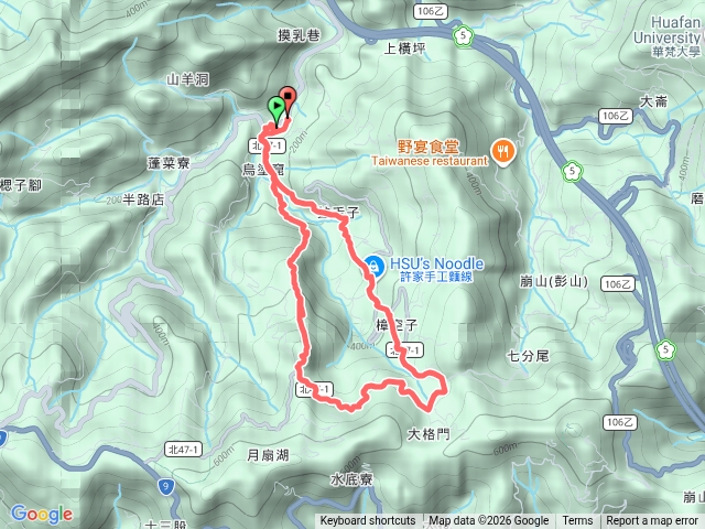 石碇烏塗窟月扇湖山、四分子古道