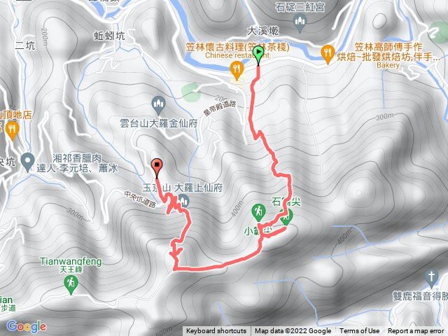 蚯蚓坑山-小霸尖-皇帝殿東風-玉京山-玉京山東峰-劉伯恩廟