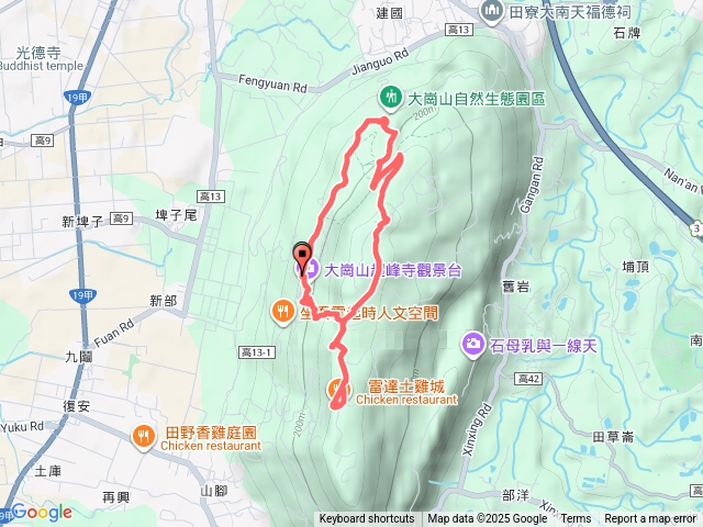 大崗山(超峰寺上自然公園、三角點、天靈洞、雷達土雞城)