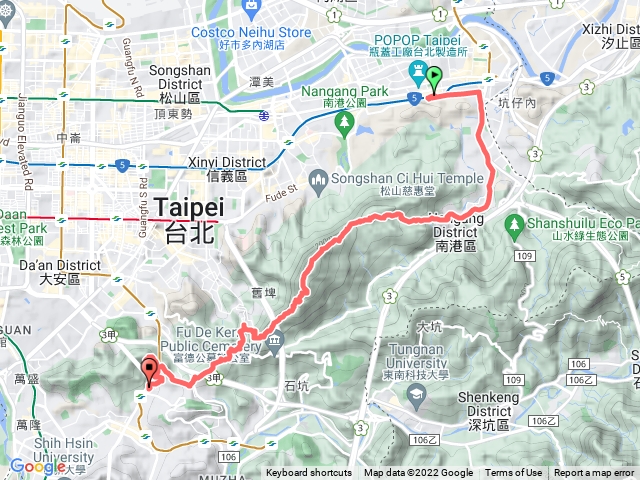 中華科大、九五峰、姆指山，辛亥路4段