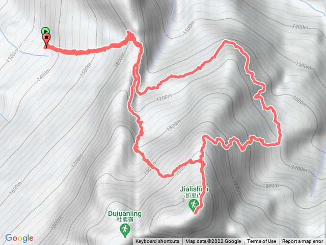 加里山-大坪-林中-三角點-避難屋-鐵道-大坪