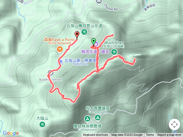 五指山走錯路折返路線預覽圖