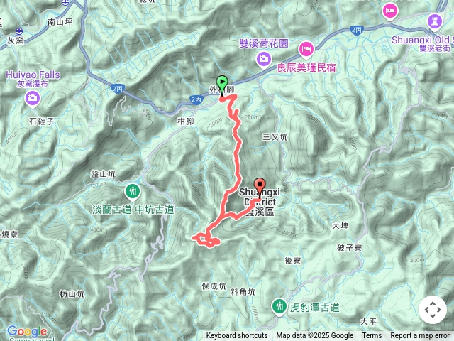 平水站、外柑腳山、508峰、572峰、大埤嶺、柑腳山小O、大埤古道、東林寺、雙溪小築