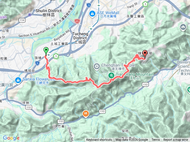 由土城大暖尖連走文筆山順訪血藤新祕境，出新店安祥路。 （新北土城）預覽圖