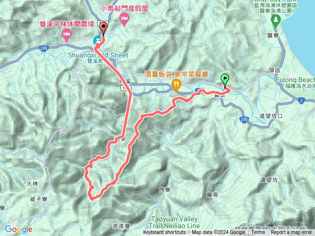 貢雙縱走貢寮車站、長潭山、西山、丁蘭山、丁子蘭坑、雙溪車站預覽圖