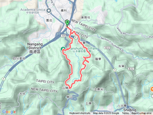 舊莊站-聖母宮-大豐山-更寮腳山-山豬窟尖西北峰-護國九天宮O形