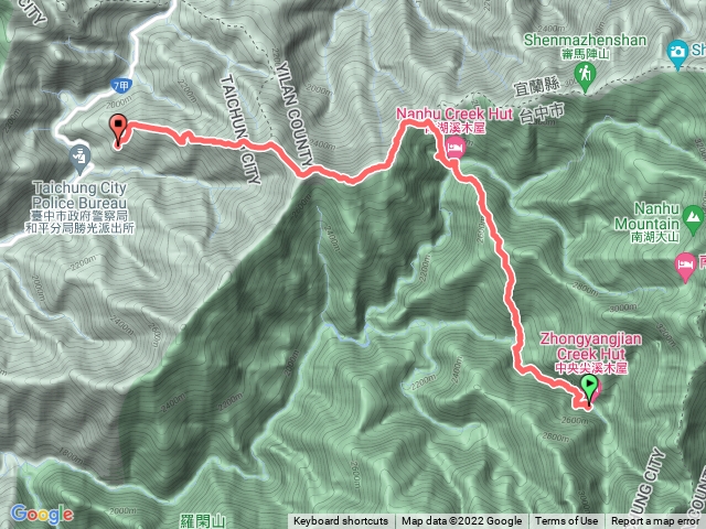 20221113中央尖溪山屋到聖光登山口