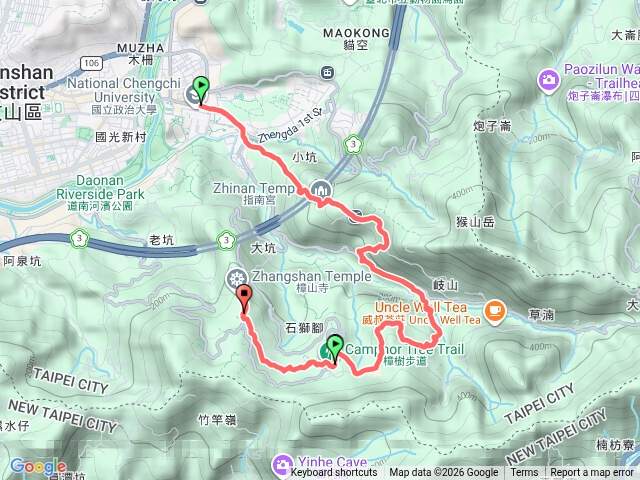2026臺北大縱走臺北大縱走第七段：世界山莊至飛龍步道政大後山202603211220預覽圖