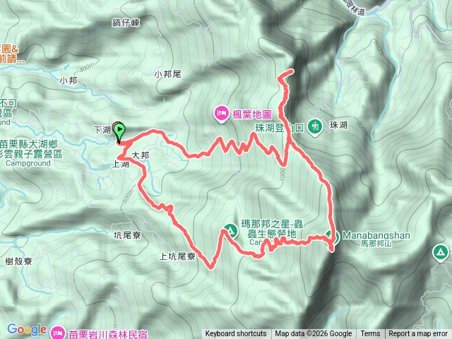 馬那邦山O繞：第一停車場走馬那邦山、細道邦山南峰與細道邦山預覽圖