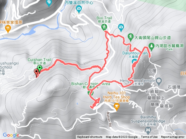 翠山步道及大崙頭山尾親山步道及碧溪步道
