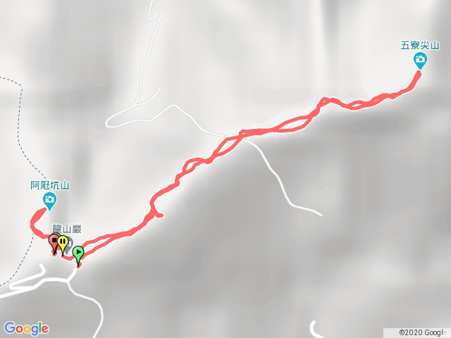 龍山巖步道登五寮尖(順攻阿屘尖山)
