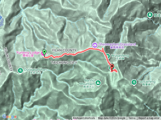 雲稜山莊直上南湖山莊