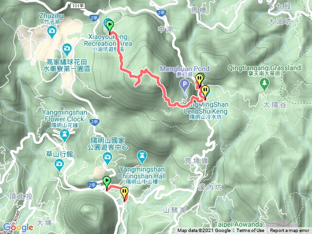 小遊坑 七星山系連峰 西峰 南峰 主峰 東峰 冷水坑泡溫泉