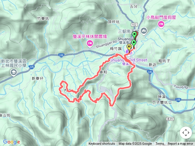 雙溪3山O形,蝙蝠山、麻竹坑山、梅竹蹊山