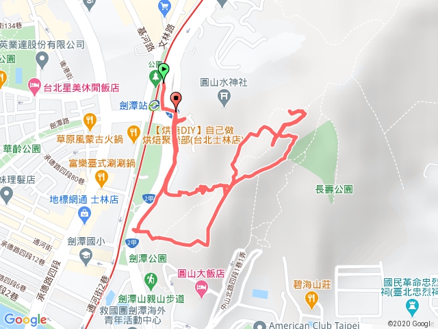 劍潭山親山步道(圓山保齡球館登山口)