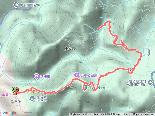 115/1/4-水里二坪山古道（土地公鞍古道、銃櫃古道、水沙漣古道）連走土地公鞍嶺+學子波山預覽圖