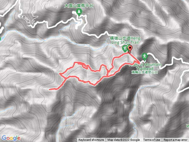 橫嶺山、沙蓮山、笛吹山 8字型