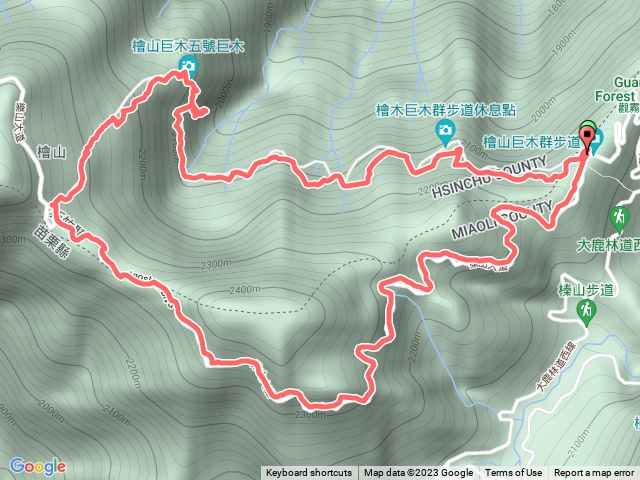 檜山巨木森林步道回程走大馬路2023-5-2