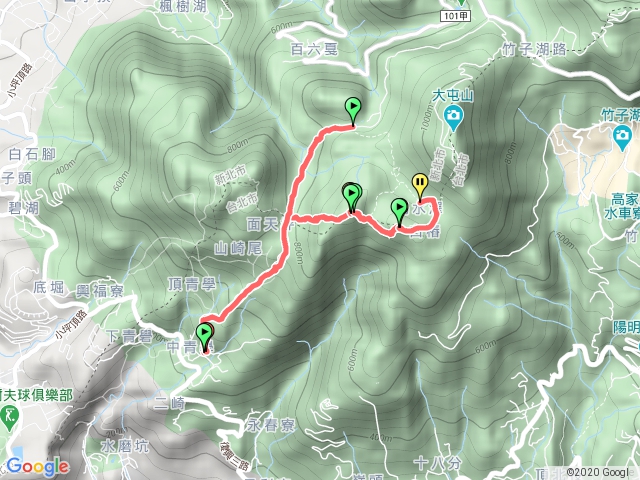 陽明山清天宮、西峰、南峰、二子坪縱走步道