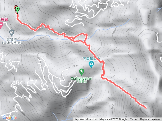 鯉龍山北登山口(去時下切河谷，回程高繞)