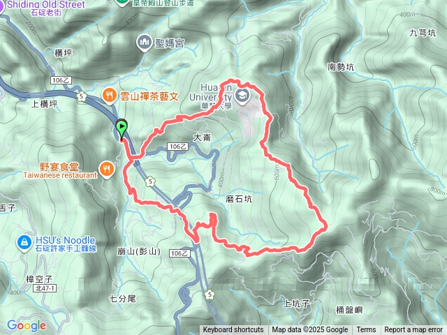 新北 石碇 大崙古道-崩山大崙-華梵大學-石碇大崙-磨石坑山-圳沽古道  O形