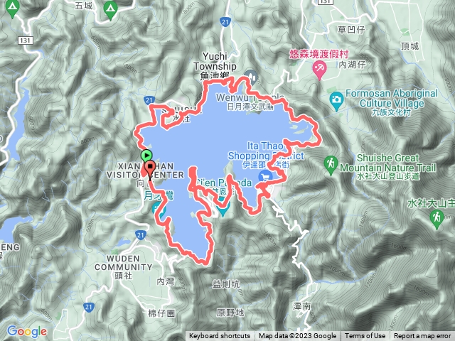 日月潭環湖順時針方向