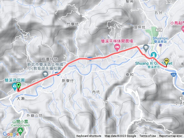 雙溪上林荷花園.台2丙線.北38鄉道(雙柑公路).雙溪高中.雙溪國小