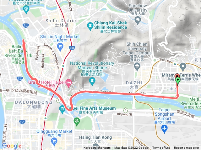 美堤河濱公園-百齡橋往返
