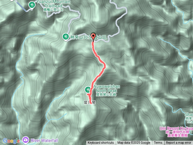 屋我尾山(大雪山林道登山口來回)