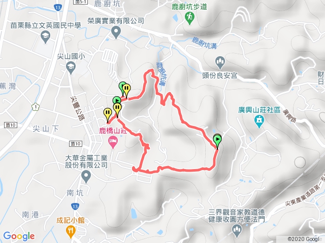 鹿廚坑步道、鹿廚坑山與中尖山