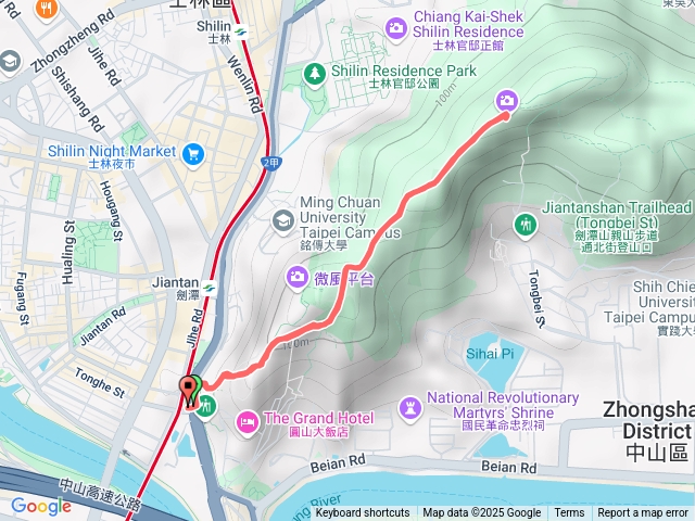 劍潭山(劍潭捷運站至老地方來回慢跑)
