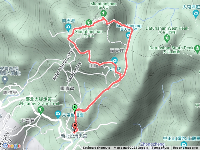 清天宮-向天池-向天山-面天山-清天宮O型