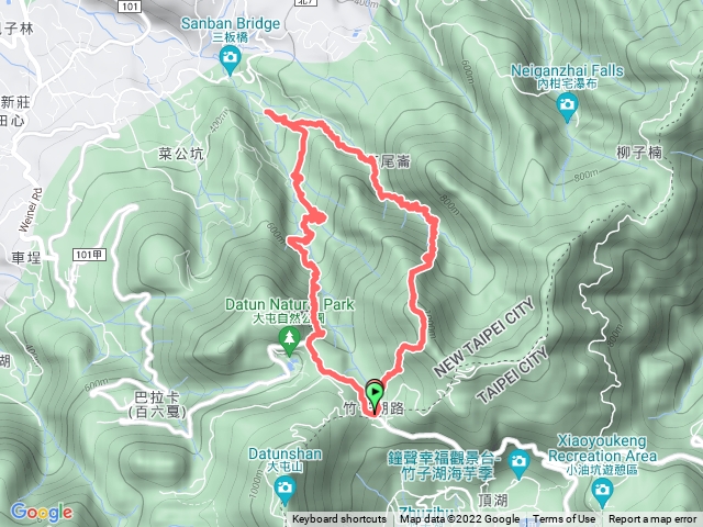 1110909鞍部-菜公坑古道-大屯溪古道-清風崙-小觀音山西峰O型