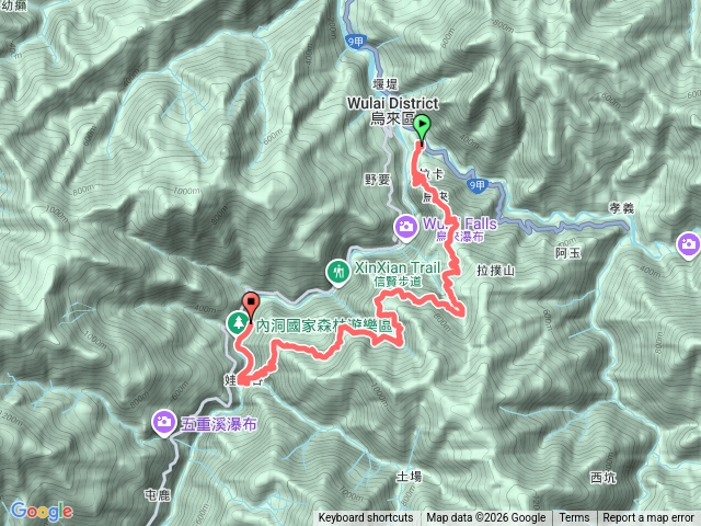 烏來國小-大刀山-內洞林道-內洞遊樂區預覽圖