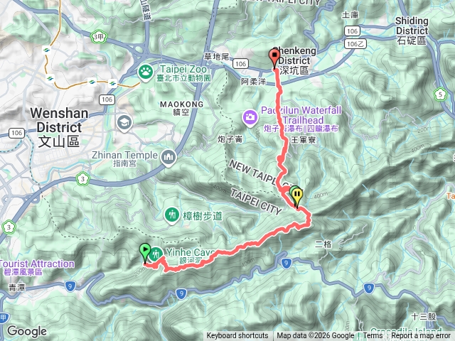 銀河洞越嶺步道六分山四面頭山貓空尖南邦寮山二格山阿柔洋