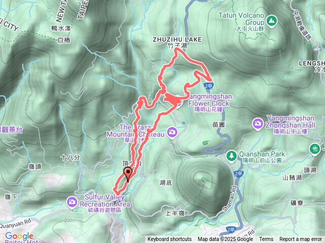 陽明山十八份水圳步道、青春嶺路、猴崁湖田國小步道及陽峰古道O型